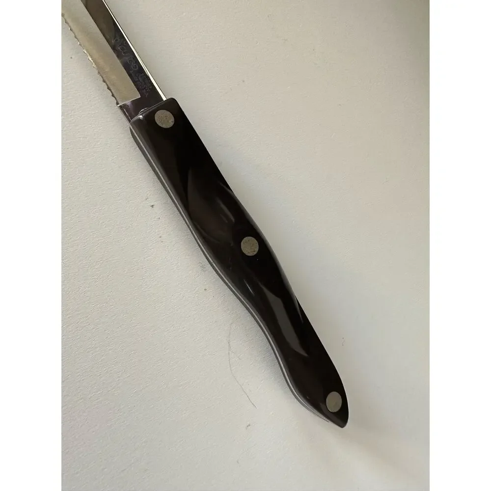 Cutco Knife #1729 REFURBISHED Brown Swirl Handle Petite Carver 6 3/4